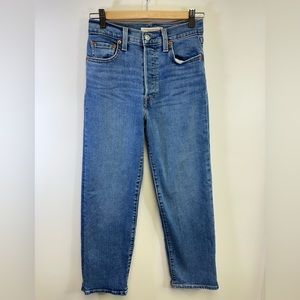 Levi's Ribcage Straight Ankle Jeans, Medium Blue Wash, Size 25 X 27